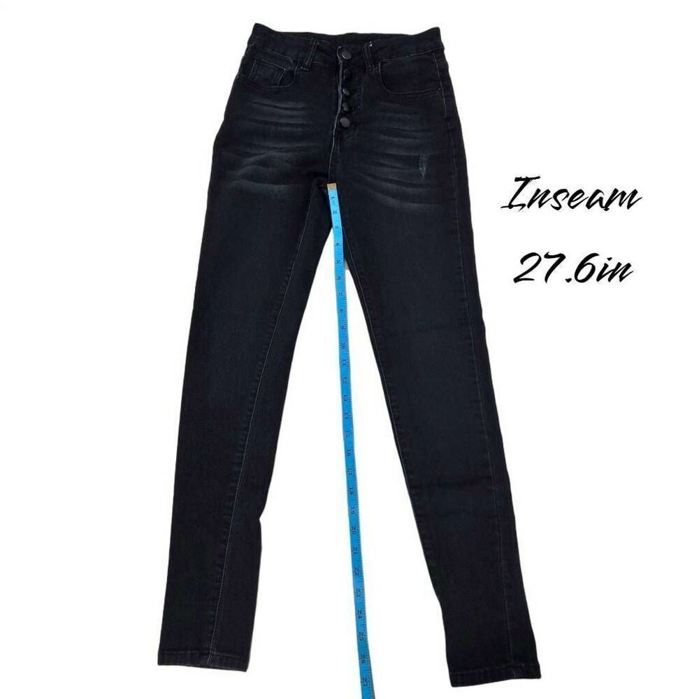 SHEIN High Rise Button-up Skinny Jeans(A010)-Size XS (2/26) for Women - Picture 7 of 9